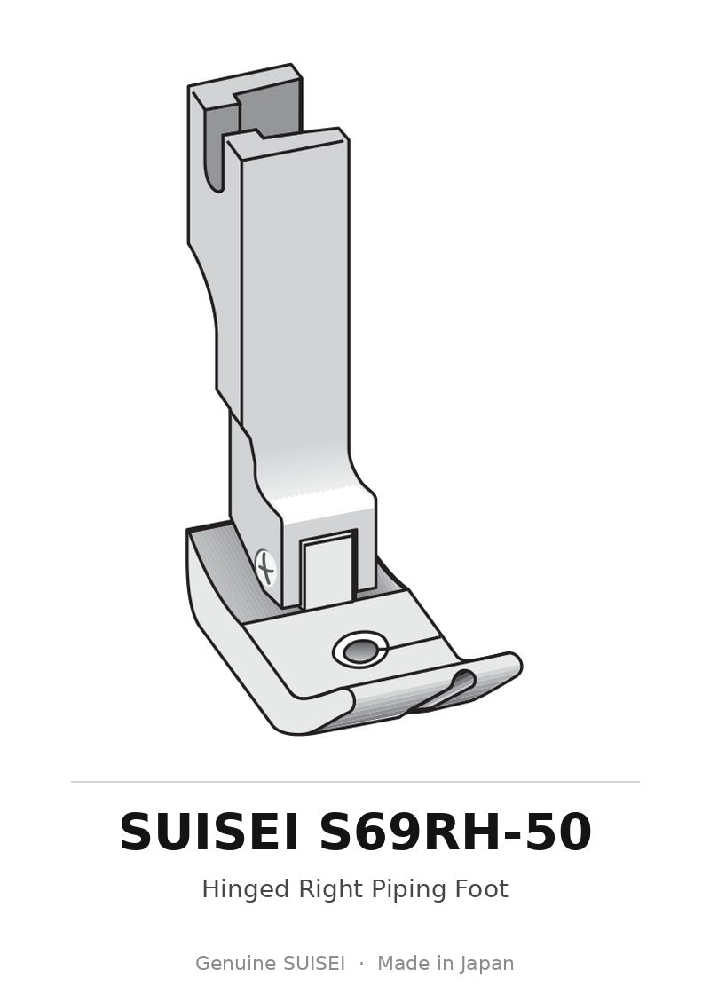 Hinged Right Piping Foot - Suisei S69RH-50
