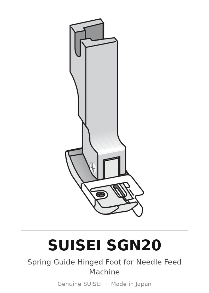 Spring Guide Hinged Foot for Needle Feed Machine - Suisei SGN20