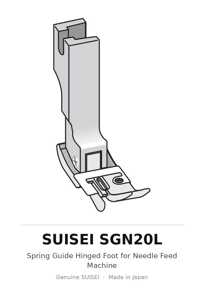 Spring Guide Hinged Foot for Needle Feed Machine - Suisei SGN20L