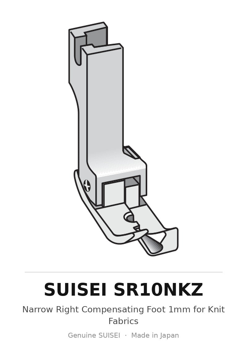 Narrow Right Compensating Foot 1mm for Knit Fabrics - Suisei SR10NKZ
