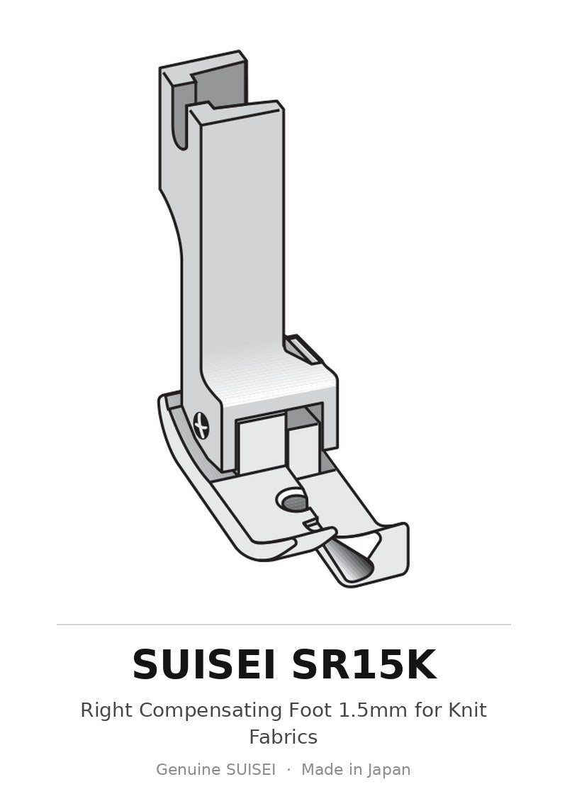 Right Compensating Foot 1.5mm for Knit Fabrics - Suisei SR15K