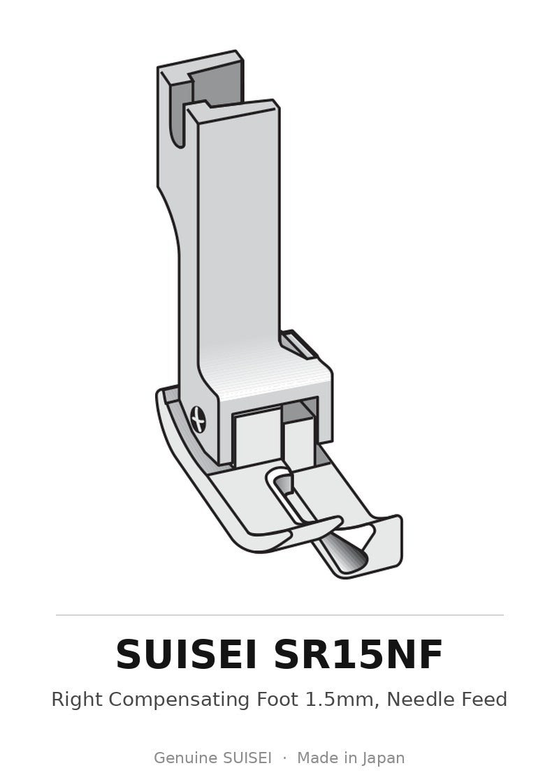 Right Compensating Foot 1.5mm, Needle Feed - Suisei SR15NF