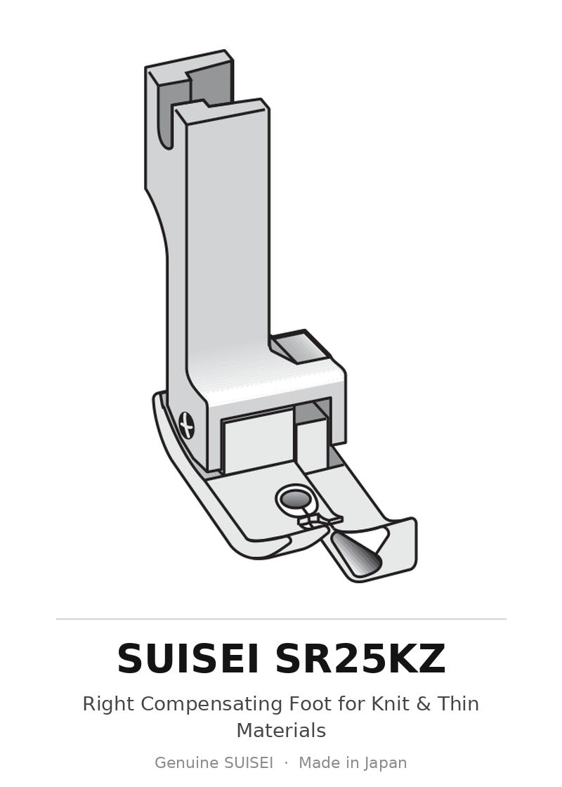 Right Compensating Foot for Knit & Thin Materials - Suisei SR25KZ