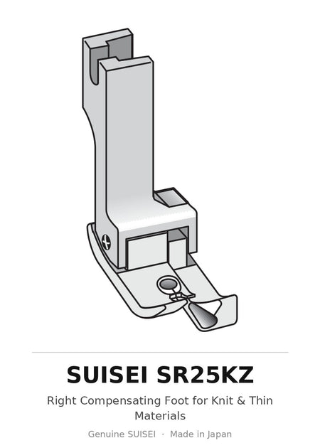 Right Compensating Foot for Knit & Thin Materials - Suisei SR25KZ