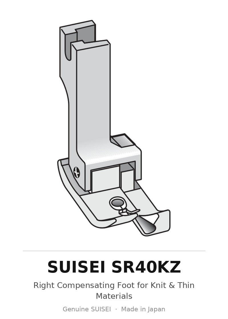 Right Compensating Foot for Knit & Thin Materials - Suisei SR40KZ