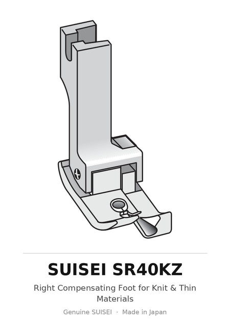 Right Compensating Foot for Knit & Thin Materials - Suisei SR40KZ