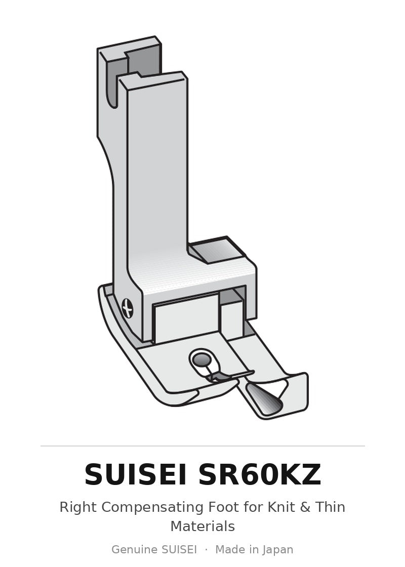 Right Compensating Foot for Knit & Thin Materials - Suisei SR60KZ
