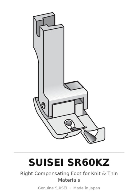 Right Compensating Foot for Knit & Thin Materials - Suisei SR60KZ