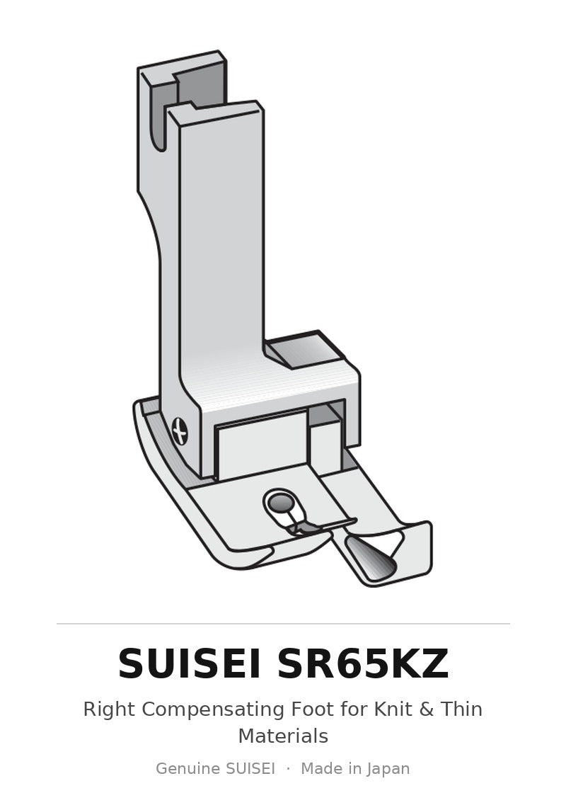 Right Compensating Foot for Knit & Thin Materials - Suisei SR65KZ