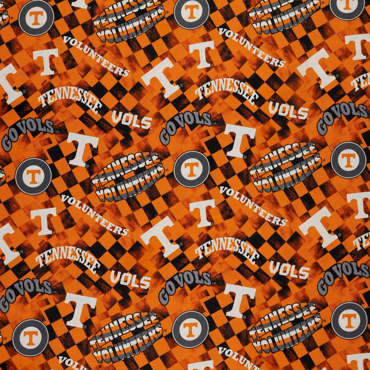 TN Vols Allover Checker Fabric